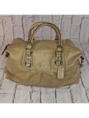 Vintage Coach Ashley Convertible Satchel Womens Handbag Almond Leather NO Strap